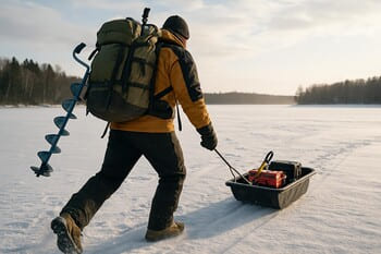 Карта маршрута и снаряжение рядом на столе