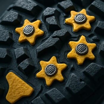 Рисунок протектора зимней подошвы на фоне снега