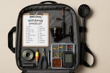 Список снаряжения и карандаш на столе перед выходом