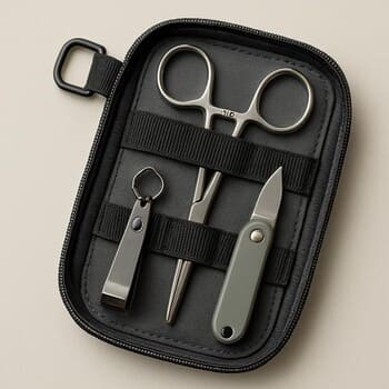 Небольшой карманный органайзер с нужными мелочами для зимней рыбалки