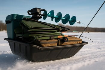 Санки сбоку с равномерно распределённым весом по длине