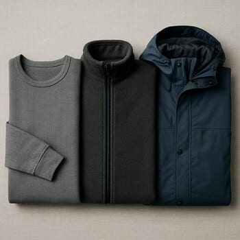 Слоёвка зимней одежды: термобельё, флисовая кофта и куртка